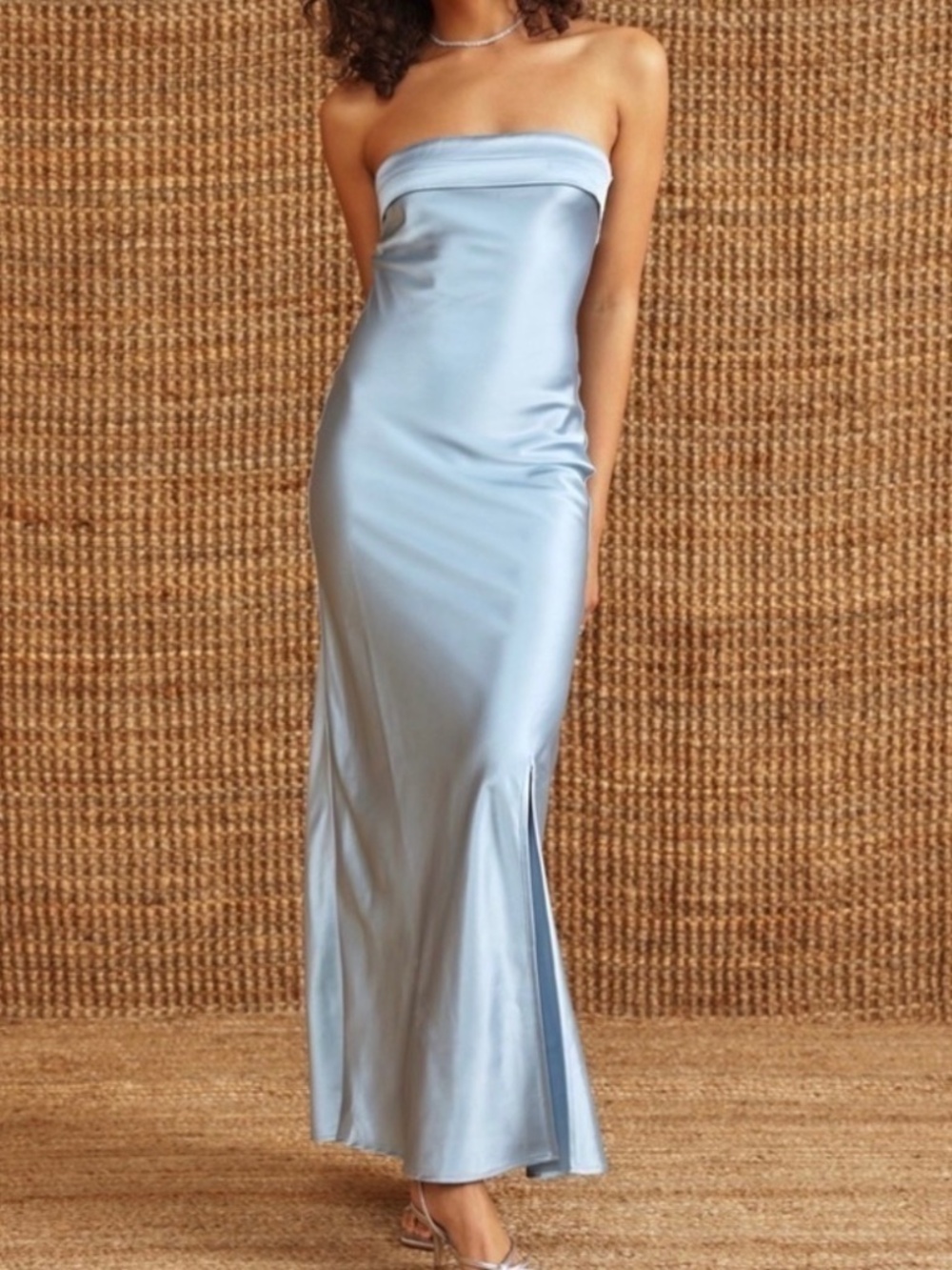 Altar'd State Satin Strapless Maxi Dress